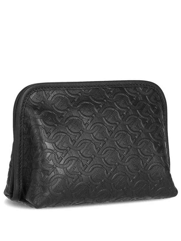 Salvatore Gazzini Motif Travel Pouch Bag Black - SALVATORE FERRAGAMO - BALAAN.