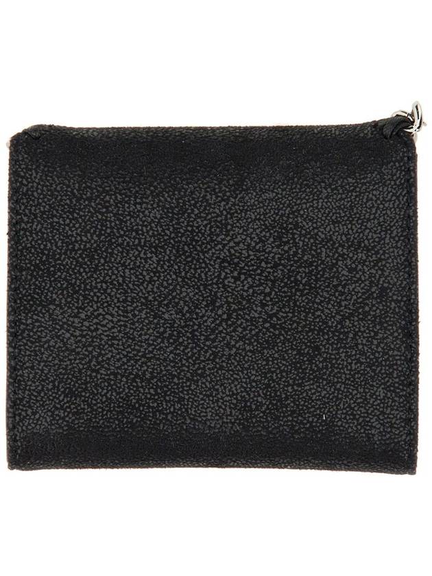 Silver Falabella Small Flap Ring Wallet Black - STELLA MCCARTNEY - BALAAN 3