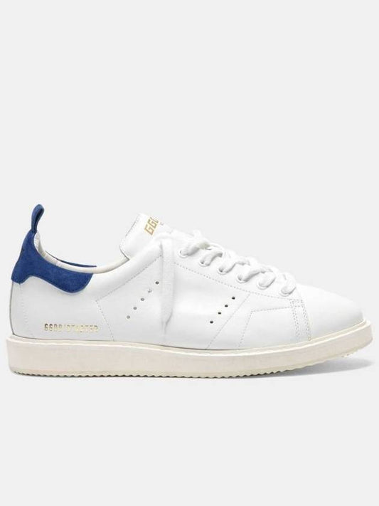 Men's Starter Blue Tab Low Top Sneakers White - GOLDEN GOOSE - BALAAN.