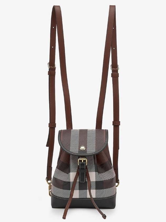 Check Mini Backpack Dark Brown - BURBERRY - BALAAN 3