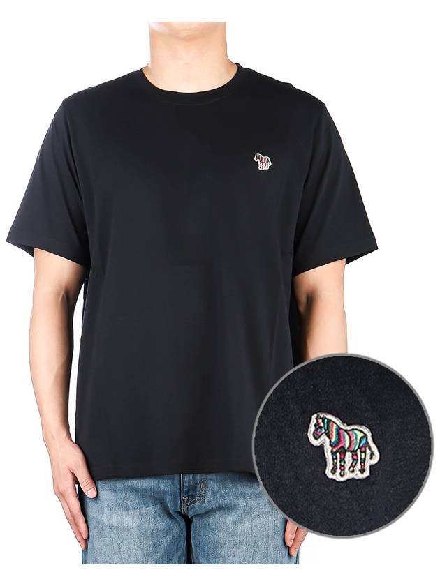 Zebra Logo Crew Neck Cotton Short Sleeve T-Shirt Navy - PAUL SMITH - BALAAN 2