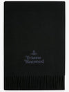 Logo Wool Fringe Muffler Anthracite Black - VIVIENNE WESTWOOD - BALAAN 2