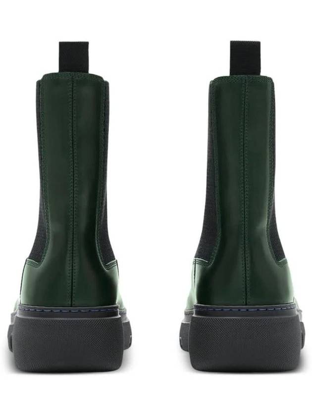 Creeper Leather Chelsea Boots Green - BURBERRY - BALAAN 4