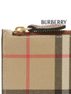 Vintage Check Leather Zipped Card Wallet Beige - BURBERRY - BALAAN 6