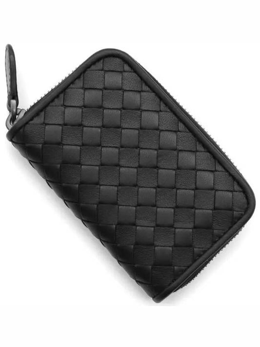 Intrecciato Zipper Coin Card Wallet Black - BOTTEGA VENETA - BALAAN 2