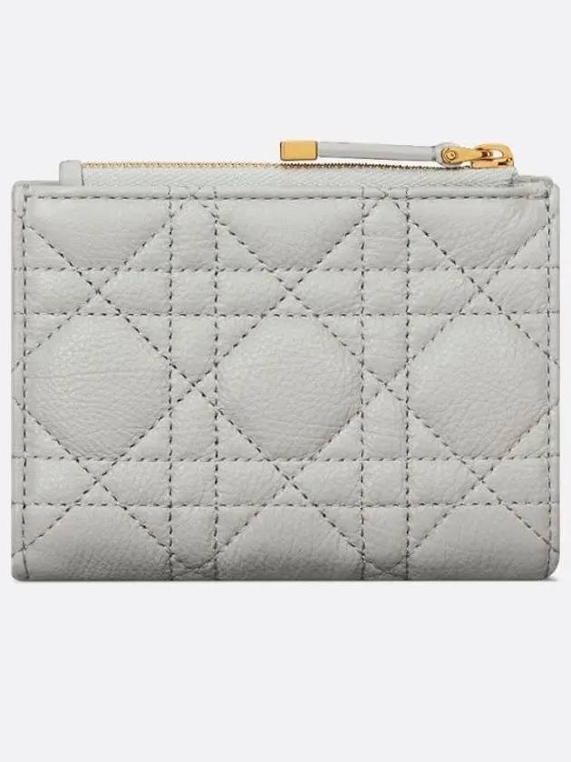 Caro Dahlia Supple Cannage Calfskin Half Wallet Grey - DIOR - BALAAN 6