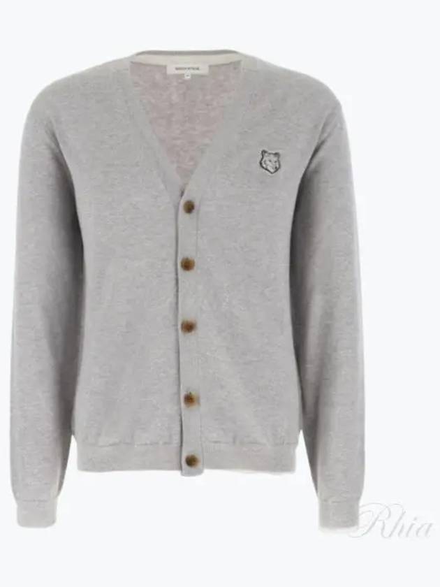 Bold Fox Head Cotton Cardigan Grey - MAISON KITSUNE - BALAAN 2