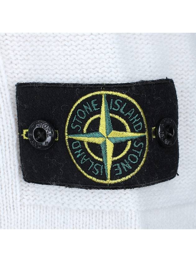 Wappen Patch Lambswool Half-Zip Knit Top White - STONE ISLAND - BALAAN 6