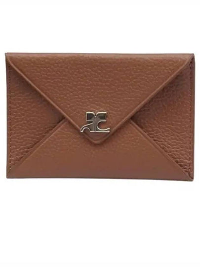 Logo Envelope Leather Card Wallet Toffee - COURREGES - BALAAN 2