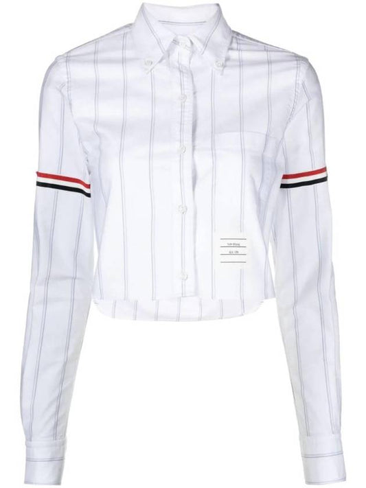 Cropped striped shirt FLL183OF0660 - THOM BROWNE - BALAAN 1