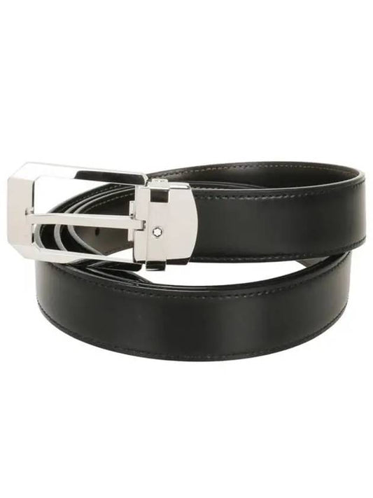 Men's Classic Reversible Cutting Leather Belt Black Brown - MONTBLANC - BALAAN 2