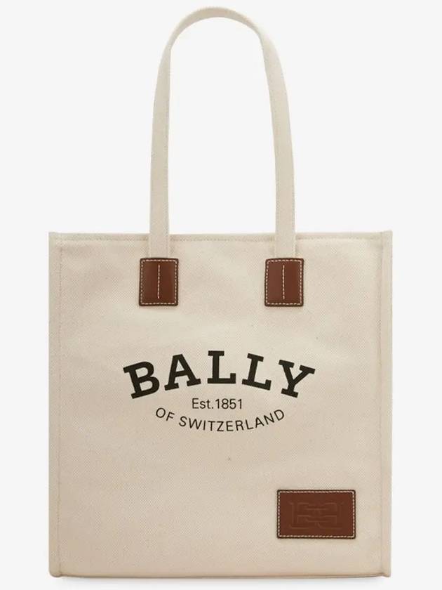 Crystallia Fabric Tote Bag Natural - BALLY - BALAAN 3