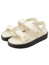 Kira Sports Logo Leather Sandals New Ivory - TORY BURCH - BALAAN 2