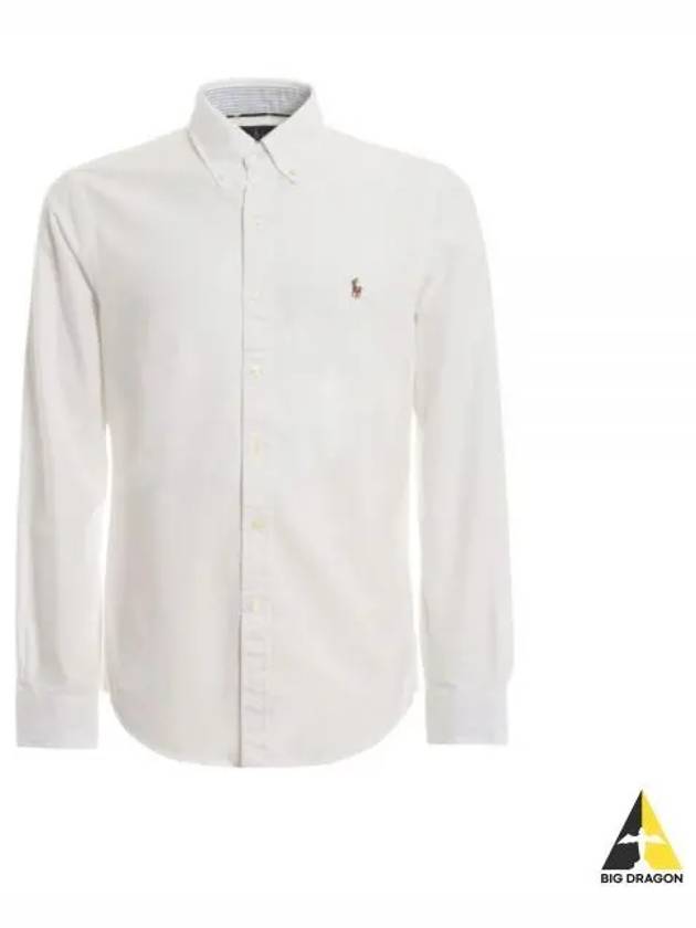 Men's Slim Fit Oxford Cotton Long Sleeve Shirt White - POLO RALPH LAUREN - BALAAN 2