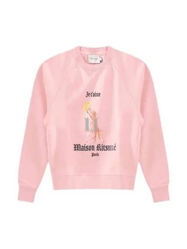 Oly Je T Aime Adjusted Cotton Sweatshirt Soft Pink - MAISON KITSUNE - BALAAN 2