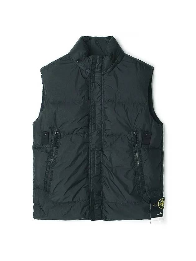 Crinkle Reps Padded Vest Dark Grey - STONE ISLAND - BALAAN 1