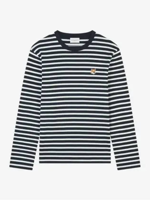 Fox Head Patch Regular Marin Long Sleeve T Shirt Navy Stripes - MAISON KITSUNE - BALAAN 3