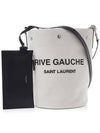 Rive Gauche Print Cotton Canvas Bucket Bag White - SAINT LAURENT - BALAAN 2