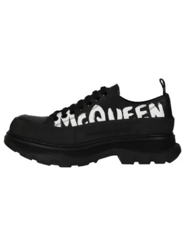 Tread Slick Lace Up Sneakers Black White - ALEXANDER MCQUEEN - BALAAN 1