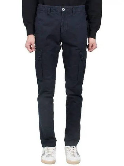 Wappen Patch Old Treatment Slim Fit Cargo Straight Pants Navy - STONE ISLAND - BALAAN 2