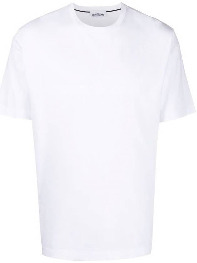 logo embroidered short sleeve t-shirt white - STONE ISLAND - 1