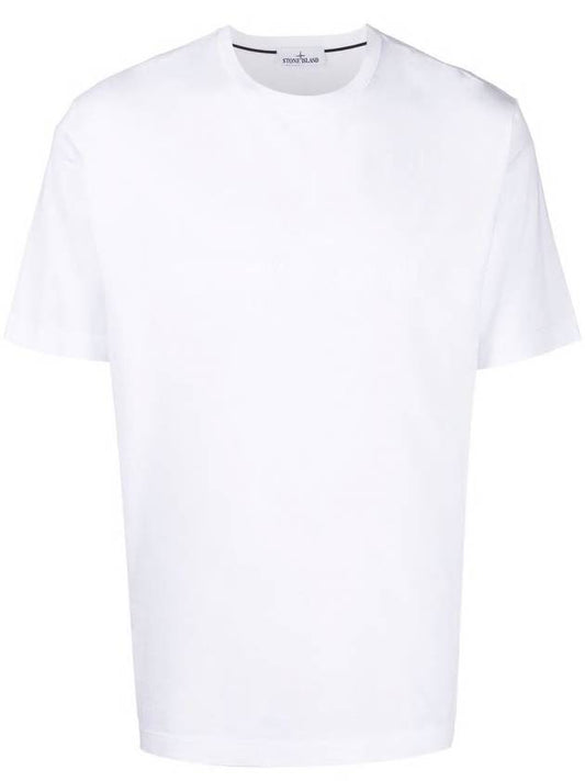 logo embroidered short sleeve t-shirt white - STONE ISLAND - 1