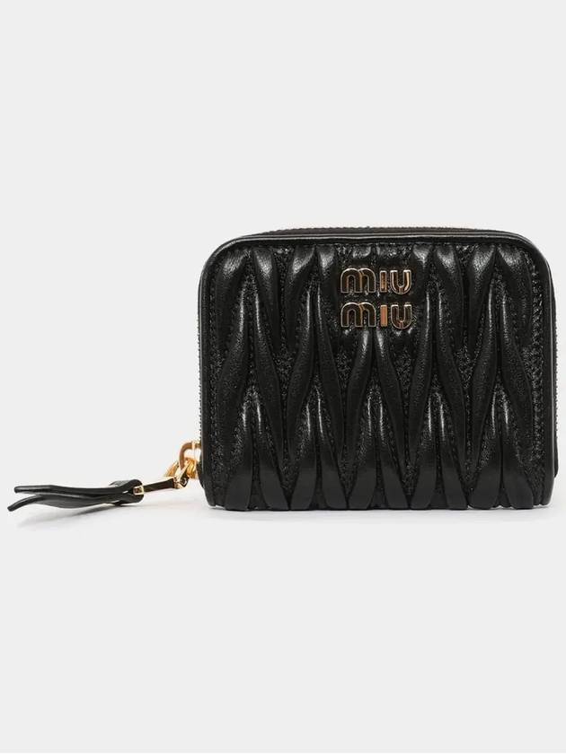 Matelasse Nappa Leather Coin Wallet Black - MIU MIU - BALAAN 4