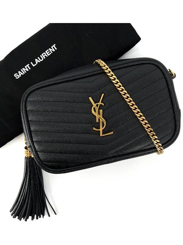 Lou Matelasse chain camera bag cross black 618057 - SAINT LAURENT - BALAAN 3