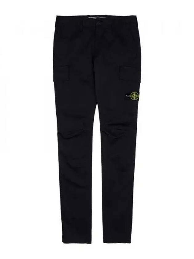 Logo Patch Cargo Straight Pants Black - STONE ISLAND - BALAAN 2