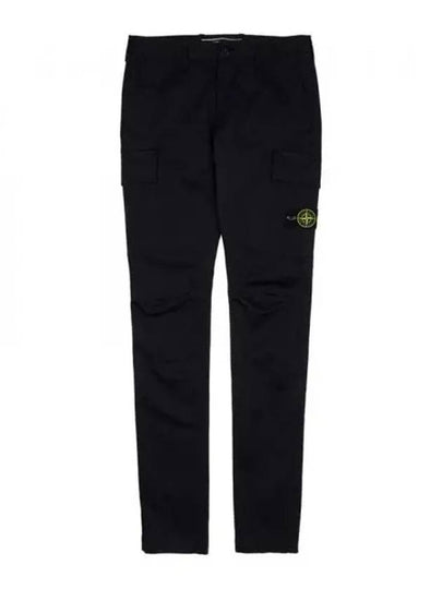 Logo Patch Cargo Straight Pants Black - STONE ISLAND - BALAAN 2