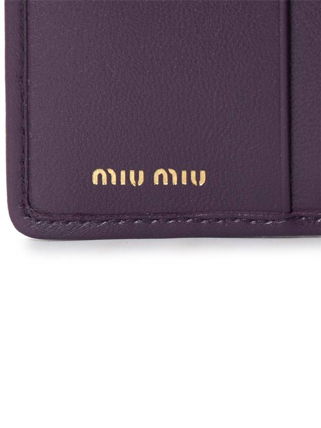 Matelasse Leather Half Wallet Purple - MIU MIU - BALAAN 9