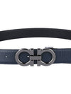 Reversible Gancini Leather Belt Black Navy - SALVATORE FERRAGAMO - BALAAN 8