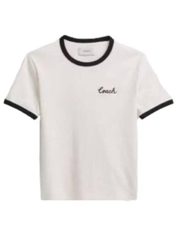 Signature Ringer T shirt Short Sleeve Tee - COACH - BALAAN 1