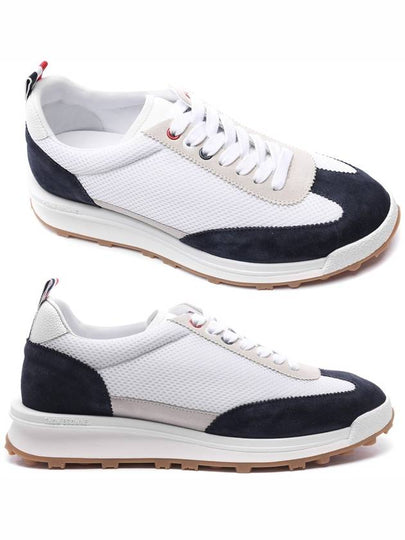 Fine Kid Suede Tech Runner Sneaker Navy - THOM BROWNE - BALAAN 2