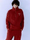 F High Neck Half Zip Up Sweatshirt Burgundy - FANGOH - BALAAN 4