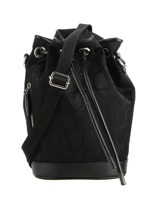 Toile Iconographe Mini Bucket Bag Black - VALENTINO - BALAAN 2