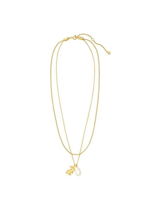 Rabbit Double Strand Necklace Gold - TORY BURCH - BALAAN 1