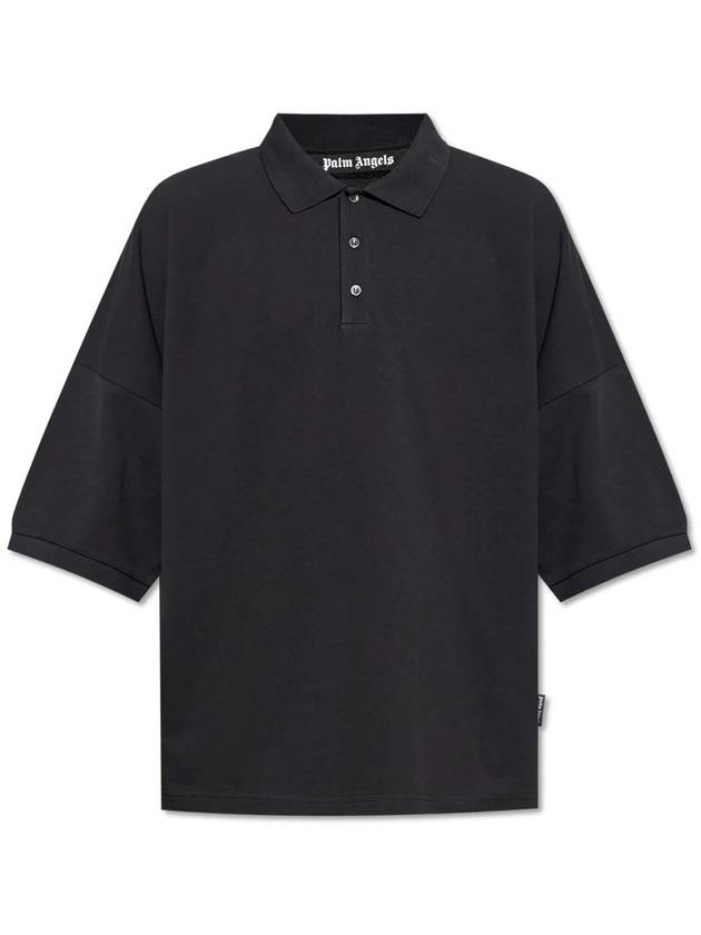 PALM ANGELS BACK COLLEGE POLO L/S - PALM ANGELS - BALAAN 1