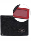 Double Gancini Leather Card Wallet Black - SALVATORE FERRAGAMO - BALAAN 3