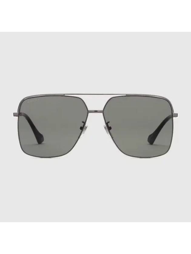 low nose bridge fit sunglasses ruthenium gray metal 691357I33308112 - GUCCI - BALAAN 1