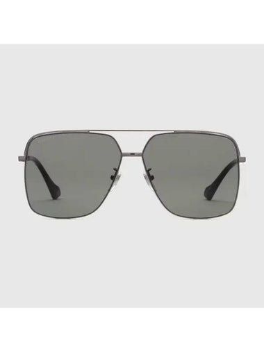 low nose bridge fit sunglasses ruthenium gray metal 691357I33308112 - GUCCI - BALAAN 1