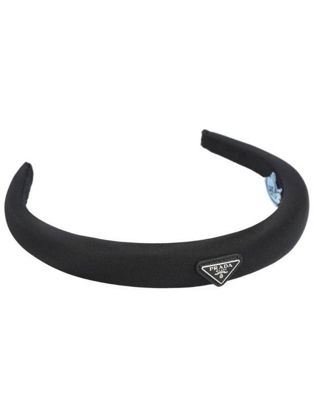 Triangle Logo Re-Nylon Headband Black - PRADA - BALAAN 1