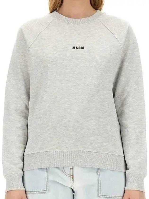 Micro Logo Print Sweatshirt Grey - MSGM - BALAAN 2