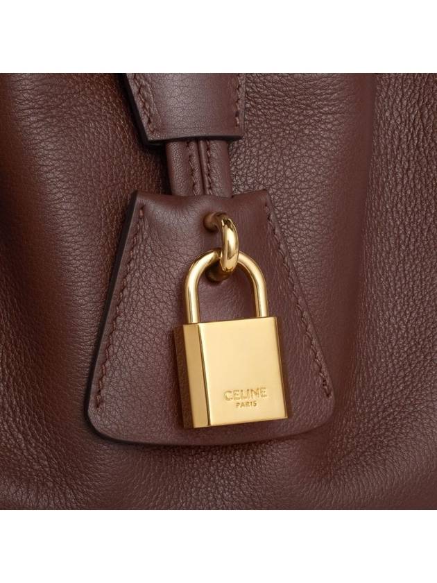 Medium Abbey Supple Calfskin Tote Bag Chestnut - CELINE - BALAAN 4