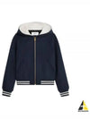 Teddy Double Face Cashmere Hooded Jacket Navy - CELINE - BALAAN 2