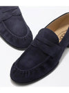 Men's Suede Penny Leather Loafer Blue - TOD'S - BALAAN 3