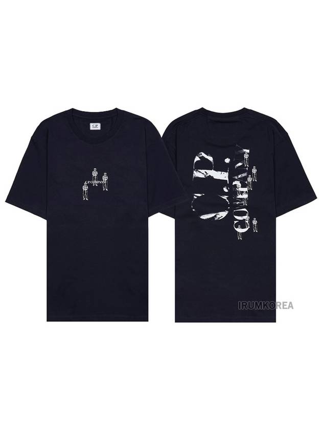 30/1 Jersey Relaxed Graphic Short Sleeve T-Shirt Navy - CP COMPANY - BALAAN 2