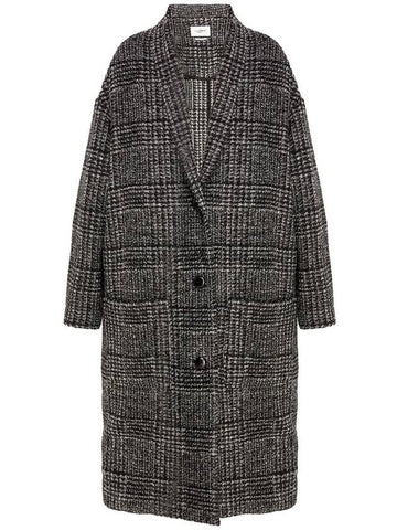 ELAYO wool check coat black 20AMA0770 20A022E - ISABEL MARANT - BALAAN 1