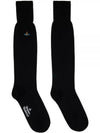 Unicolor Plain Knee High Socks Black - VIVIENNE WESTWOOD - BALAAN 2