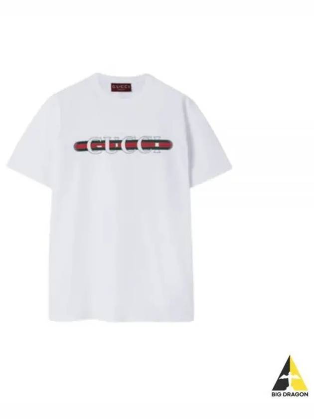 Cotton Print Short Sleeve T-Shirt White - GUCCI - BALAAN 2